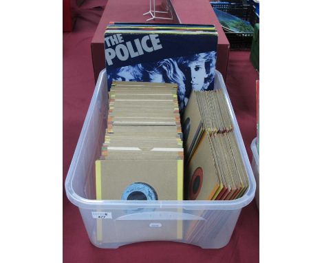 LPs, 12" and 7" Singles, seventeen lps from Abba, Elvis Presley, Police, Detroit Spinners, etc, thirteen 12" singles by Cultu