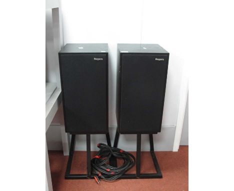 Pair of Rogers LS6 Speakers, includes stands and speaker wire, (untested).