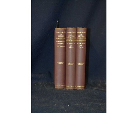 M H BLOXAM: PRINCIPLES OF GOTHIC ECCLESIASTICAL ARCHITECTURE, 2 volumes, with companion. London, G Bell and Sons, 1882, Eleve