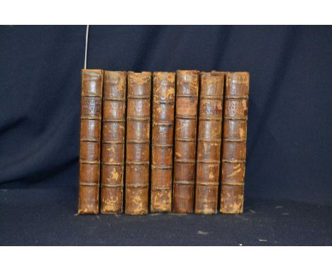 SAMUEL CLARKE: 7 volumes: SERMONS ON THE FOLLOWING SUBJECTS, London, W Botham, 1730/31, First editions. Full leather bindings