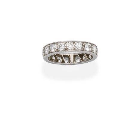 DIAMOND ETERNITY RINGSet with a continuous row of brilliant-cut diamonds, diamonds approx. 2.00cts total, ring size approx. N