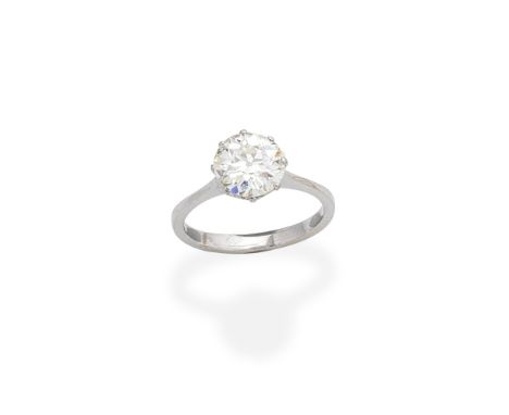 DIAMOND SINGLE-STONE RINGSet with an old brilliant-cut diamond, diamond approx. 2.05cts, ring size approx. MFor further infor