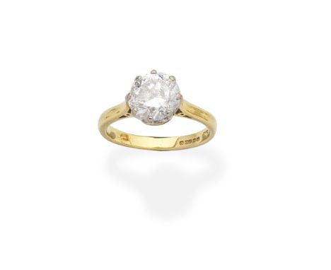 DIAMOND SINGLE-STONE RINGSet with a brilliant-cut diamond, weighing 3.00 carats, mounted in 18 carat gold, UK hallmark,  ring