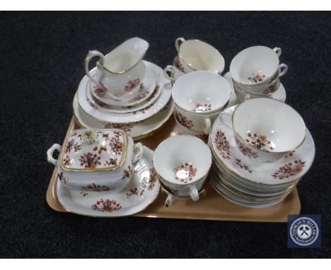 A Victorian floral pattern tea service 