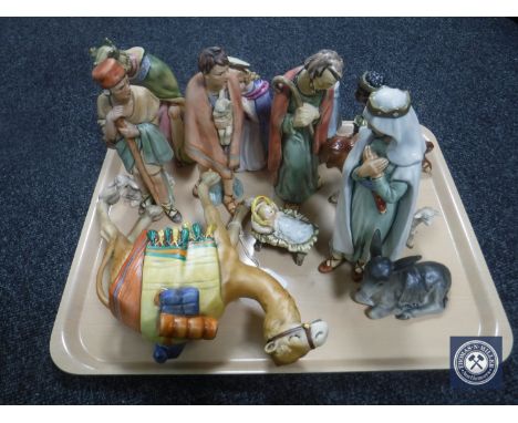 A thirteen-piece Goebel nativity scene with stable.