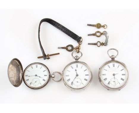 A Victorian silver Barwise, London, key wind full hunter pocket watch, the white enamel dial having hourly Roman numeral mark