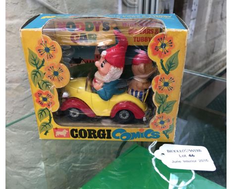 A Corgi Toys 801 diecast Noddy’s car with Big-Ears and Tubby in original window box.