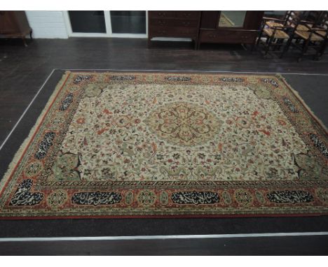 A large pseudo Persian carpet square, approx 12 x 8 feet