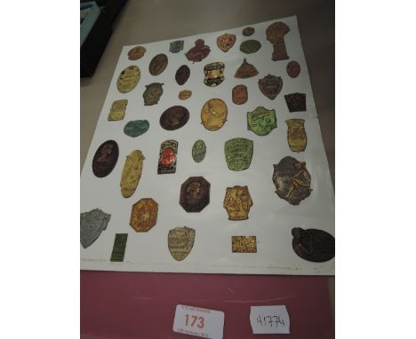 A sheet of vintage labels, possibly scent 