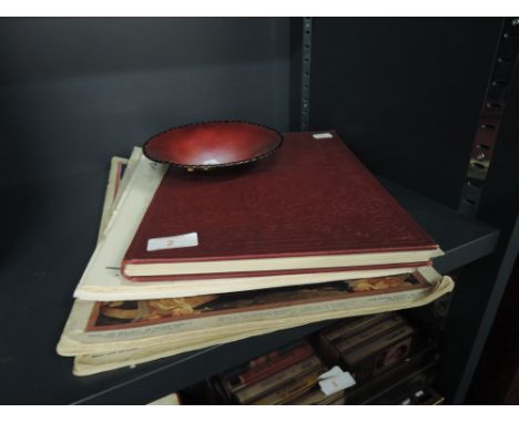 A selection of vintage sketch magazines, coronation book, limoges pin dish
