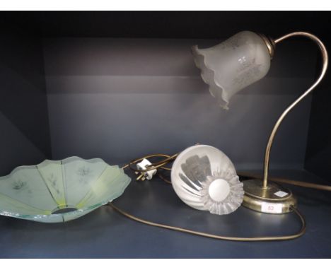 A lamp, wall light and additional glass shades