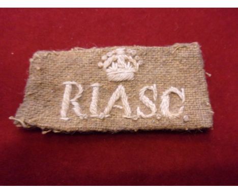 Royal Indian Army Service Corps WWII Cloth Shoulder Title 