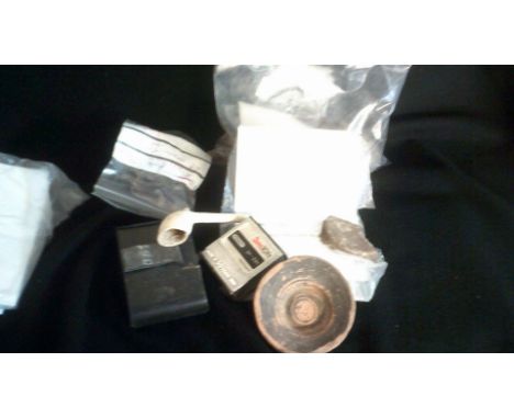 Relic's - metal detector fines-associated collection includes, flint, pottery, clay pipe, medal, tape, pen knife 1945 Sheffie