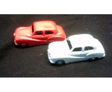 Toys-Dinky - Austin Somerset, No.40J, light Blue, excellent; another, red almost excellent (2)