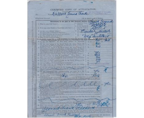 British Inter War 1927 Army Recruiting Office Bristol  Notice and Attestation forms (2), interesting documents for an insight