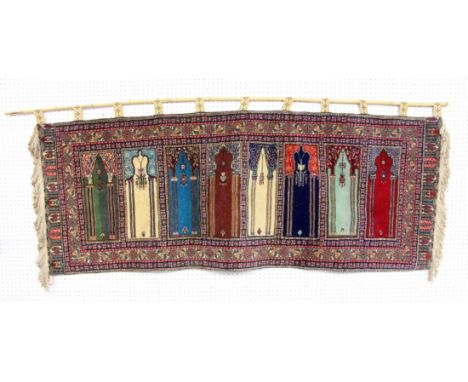 ORIENT WANDTEPPICH230x87cm   AN ORIENTAL TAPESTRY 230 x 87 cm. Keywords: rug, carpets, furniture, accessories,decorative art,
