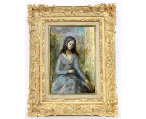 CAMBIER, GUYBrüssel 1923 - 2008 Mädchenportrait. Öl/Lwd., signiert. 35x24cm, Ra.   CAMBIER, GUY 1923 - Brussels - 2008 Portra