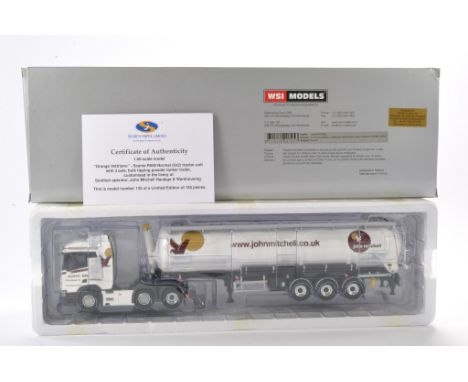 WSI Collectibles 1/50 high detail model truck issue comprising No. 02-2551 Scania R Normal I CR2ON 6X2 Twin Steer + Bulk Trai