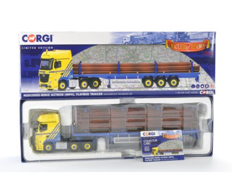 Corgi Model Truck Issue comprising No. CC15811 Mercedes-Benz Actros Flatbed Trailer in the livery of Middlebrook Transport LT