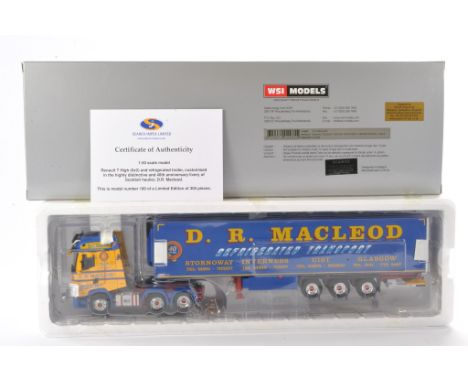 WSI Collectibles 1/50 high detail model truck issue comprising No. 02-2795 Renault T High and refrigerated trailer in the liv