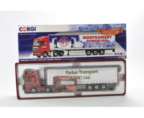 Corgi Model Truck Issue comprising No. CC13826 Mercedes Actros Fridge Trailer in the livery of Montgomery Transport. Limited 