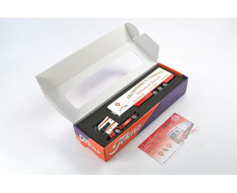 Tekno Model Truck Issue comprising Scania Fridge Trailer in the livery of Crawford Parker. Good, with some minor damage in or