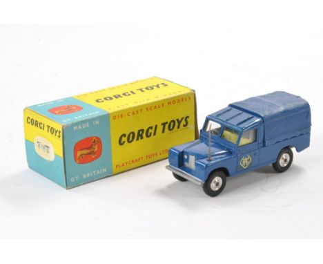 Corgi no. 416s Land Rover RAC Radio Rescue. Blue with lemon interior. Grey plastic aerial. Generally very good, some minor ma