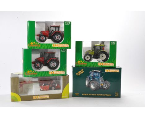 Universal Hobbies 1/32 Farm group comprising Limited Edition Fendt Tractor from Manfreid Weise plus other issues as shown. Al