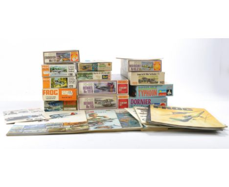 Thirteen well preserved plastic model kits, mostly older issues from Frog, Monogram, Revell, of various aircraft. Look to be 