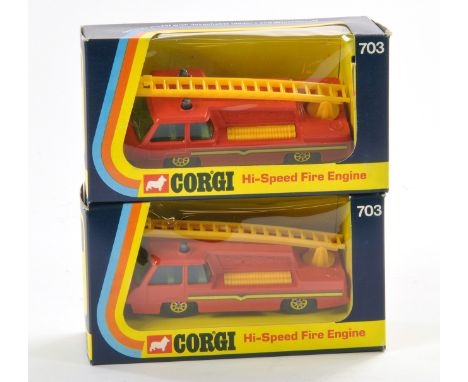 Corgi duo of No. 703 Hi-Speed Fire Engine. Excellent in boxes. 
