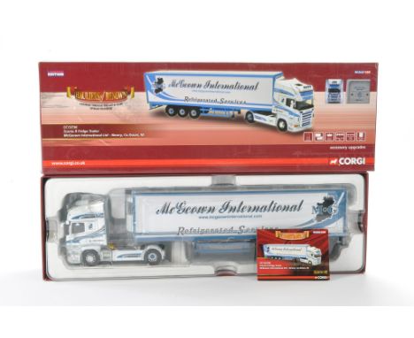 Corgi Model Truck Issue comprising No. CC13736 Scania R Fridge Trailer in the livery of McGeown International Ltd. Limited Ed