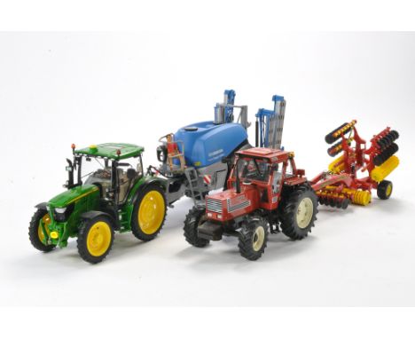 Farm Model Interest comprising a duo of Tractor and implement combinations. John Deere with third party row crop wheel conver
