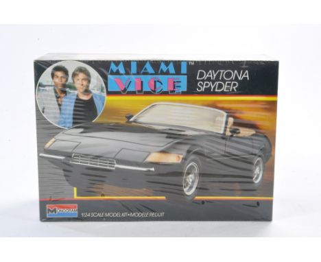 Monogram 1/24 plastic model kit comprising Miami Vice Daytona Spider. Sealed. 