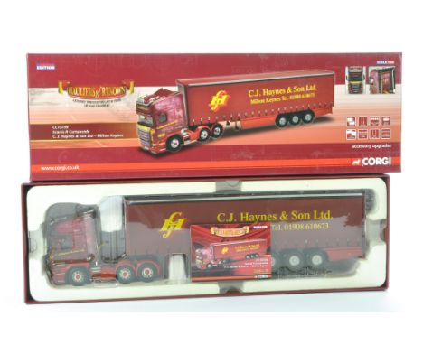 Corgi Model Truck Issue comprising No. CC13739 Scania R Curtainside in the livery of C. J. Haynes &amp; Son Ltd. Limited Edit