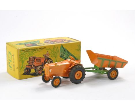 CIJ Vintage Issue comprising No. 3/38 Renault Tractor (Metal) and Tinplate Trailer. Generally excellent with only minor signs