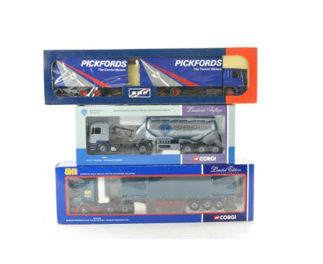 Tekno Model Truck issue comprising DAF Drawbar Trailer in the livery of Pickfords plus Duo of Corgi issues. Look to be withou