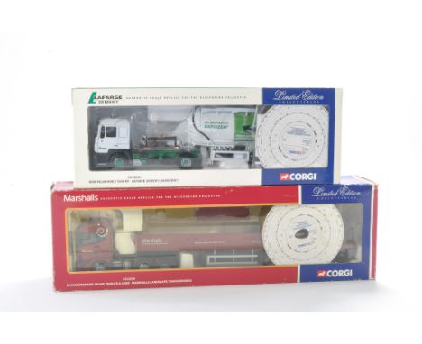 Corgi Model Truck Issue comprising No. CC12219 Scania Dropside Crane Trailer &amp; Load in the livery of Marshalls Landscape 