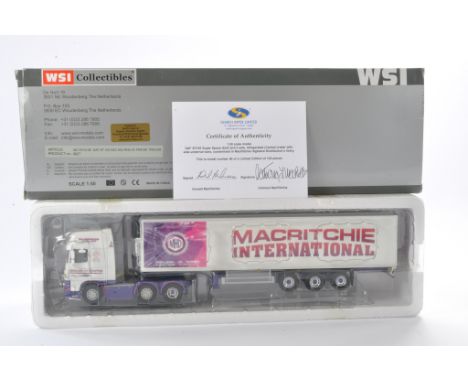 WSI Collectibles 1/50 high detail model truck issue comprising No. 9827 DAF XF 105 SSC 6X2 RHD W/Fridge Trailer in the livery