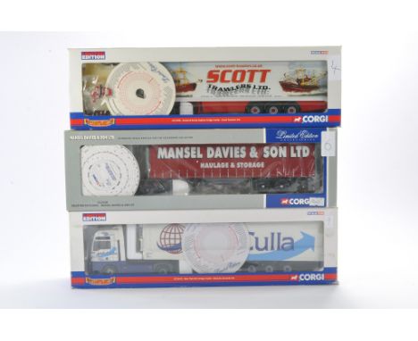 Corgi Model Truck Issue comprising No. CC13705 Scania R Series Topline Fridge Trailer in the livery of Scott Trawlers Ltd. Pl