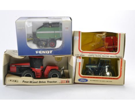 Ertl 1/32 farm trio comprising Case 9150 Tractor, Ford TW-15 and International Baler plus Universal hobbies Fendt 2900V Baler