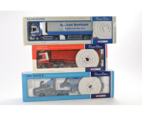 Corgi Model Truck Issue comprising No. CC12910 Scania Topline Curtainside in the livery of H J Van Bentum. Plus No. CC12410 V