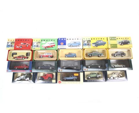 A collection of Lledo Vanguard diecast cars. Featuring Morris Oxford, Rover 75 and Ford Escort Mk 1 etc, qty 15.