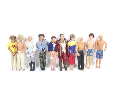 A collection of ten Mattel Ken dolls. In a range of outfits etc, unboxed. 