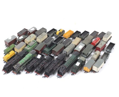 00 gauge a collection of locomotives and wagons. Comprising six steam locomotives including a BR 2-6-4 tank engine no. 80054 