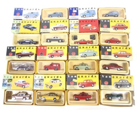 A collection of Lledo Vanguards diecast cars. Including Rover 2000, Royal Mail van and Dolomite Sprint etc, qty 14