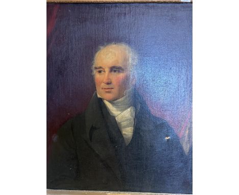 Large mid Victorian oil on canvas, study of a gentleman (unsigned)possibly Thomas Ridgway Bridson  - mayor Bolton 1847-1848 .