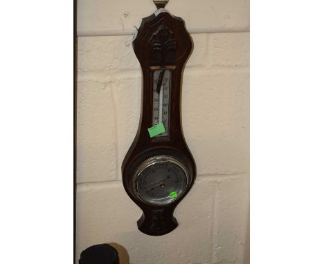 An early 20th Century hardwood cased barometer