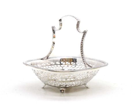 A pierced silver basket, Sheffield, 1909, 16cm high, 10.6oztCondition ReportGood overall.