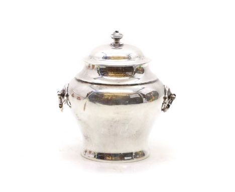 A silver vase and cover by Elkington &amp; Co Ltd, Birmingham 1924, with two hinged handles,11.5cm high6oztCondition ReportMi