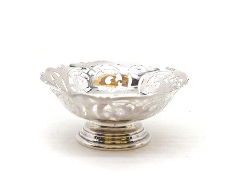 A silver pierced bowl, by SC, London 1996, 15cm diameter, 6.3oztCondition ReportGood overall.